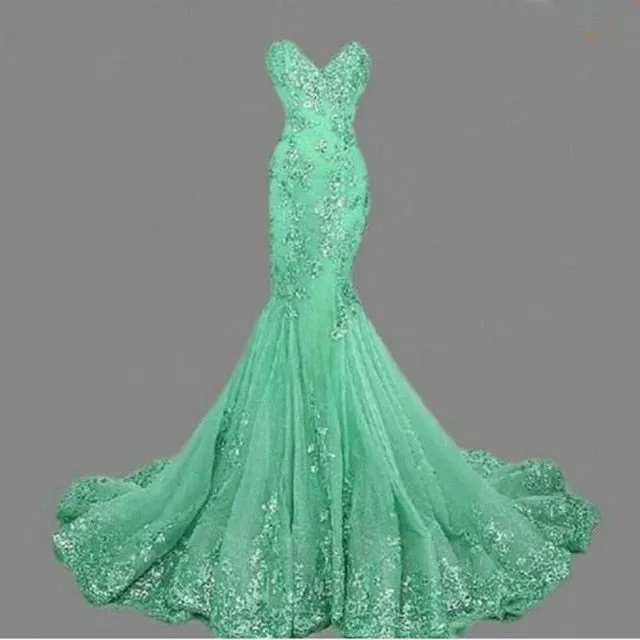 Luxury Evening Gowns Sweetheart robe de soiree Gold Sequins Mermaid
