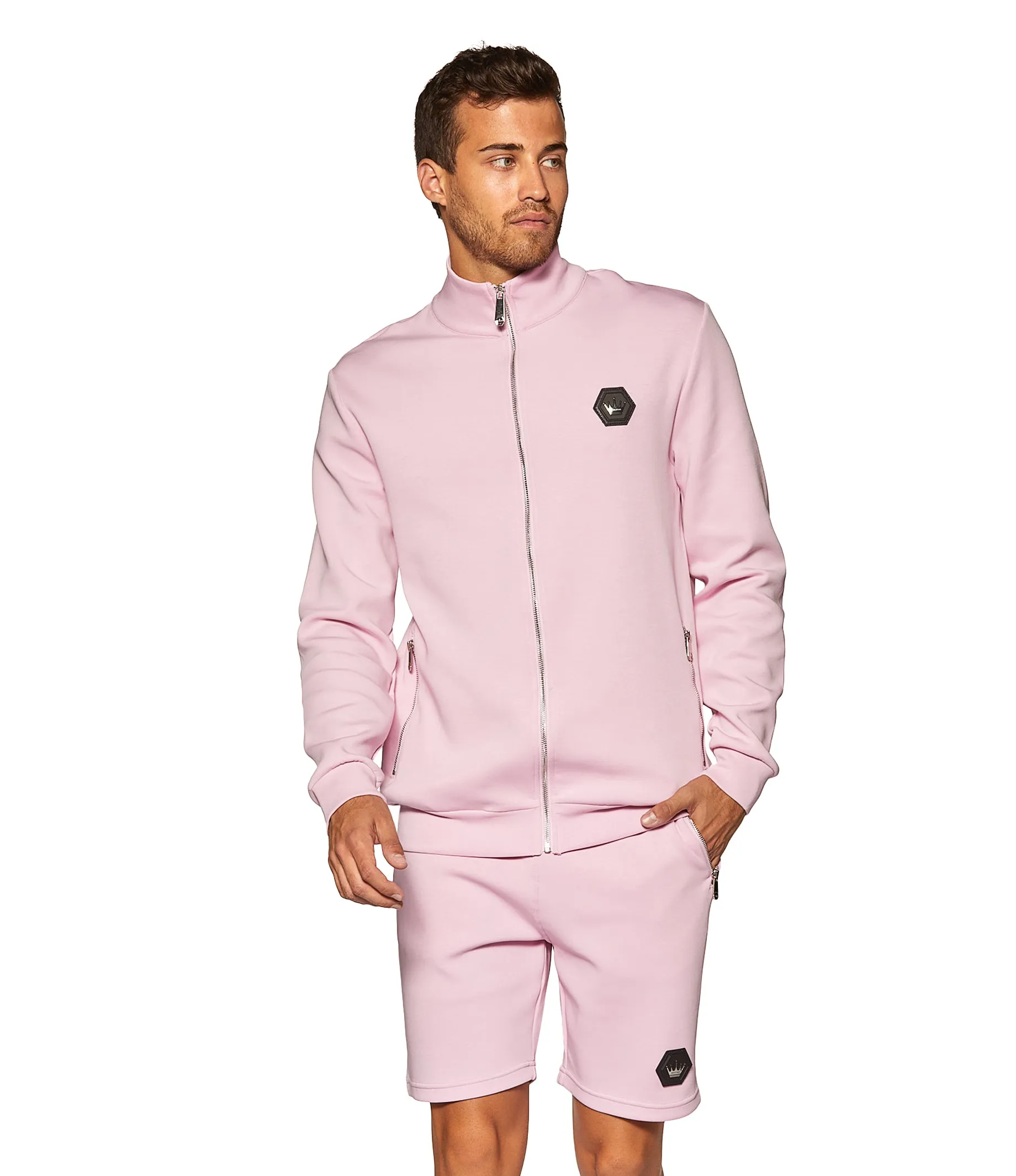 MAVERICK PINK MOCK NECK JACKET