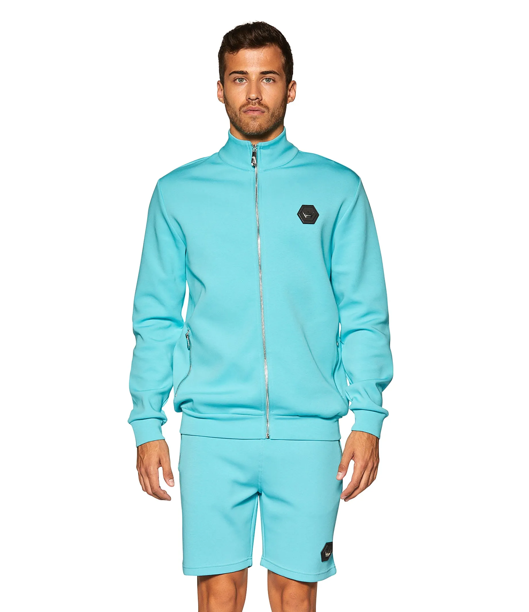 MAVERICK TURQUOISE MOCK NECK JACKET