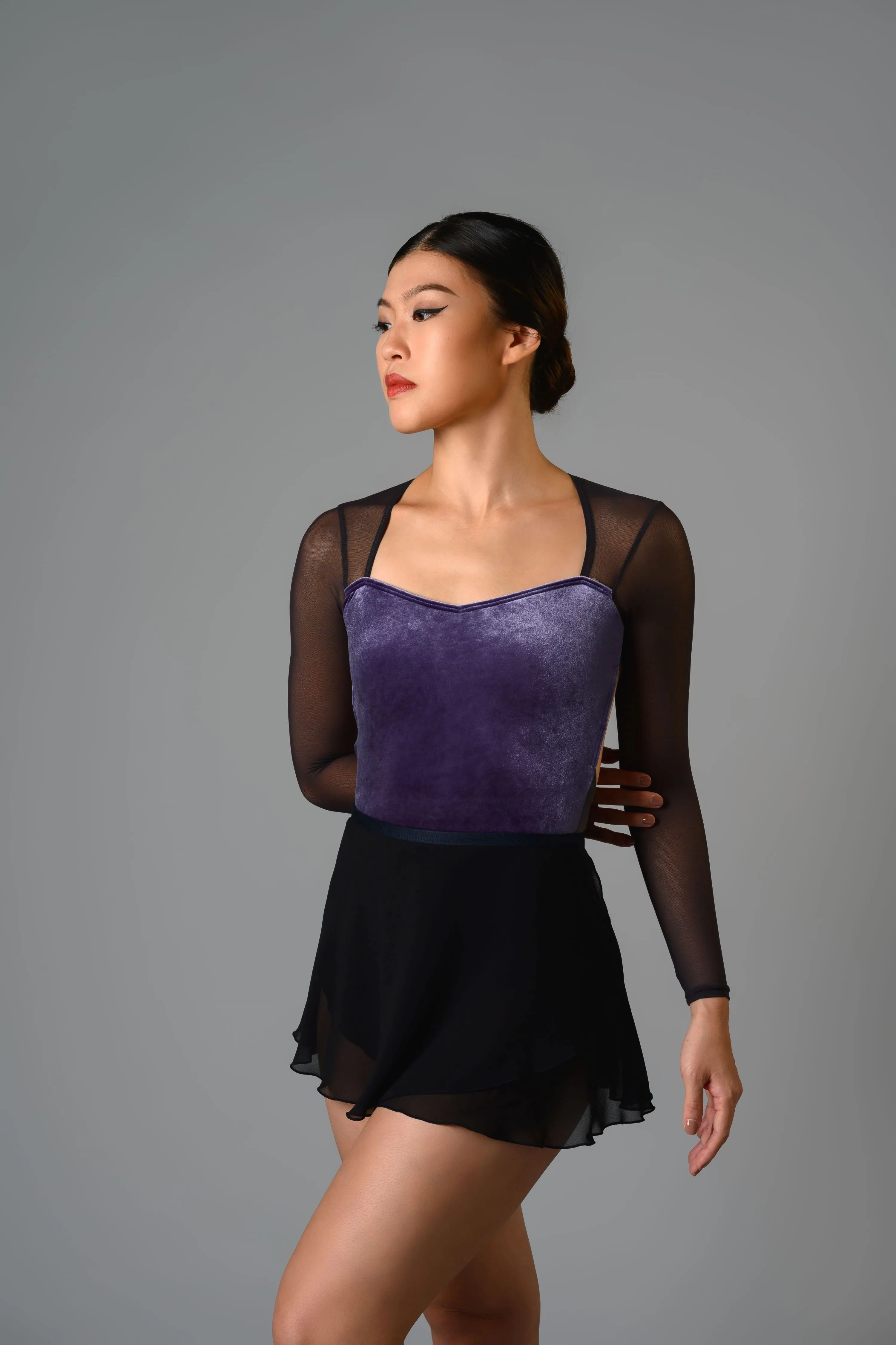 Megan Leotard in Amethyst (Velvet Front)