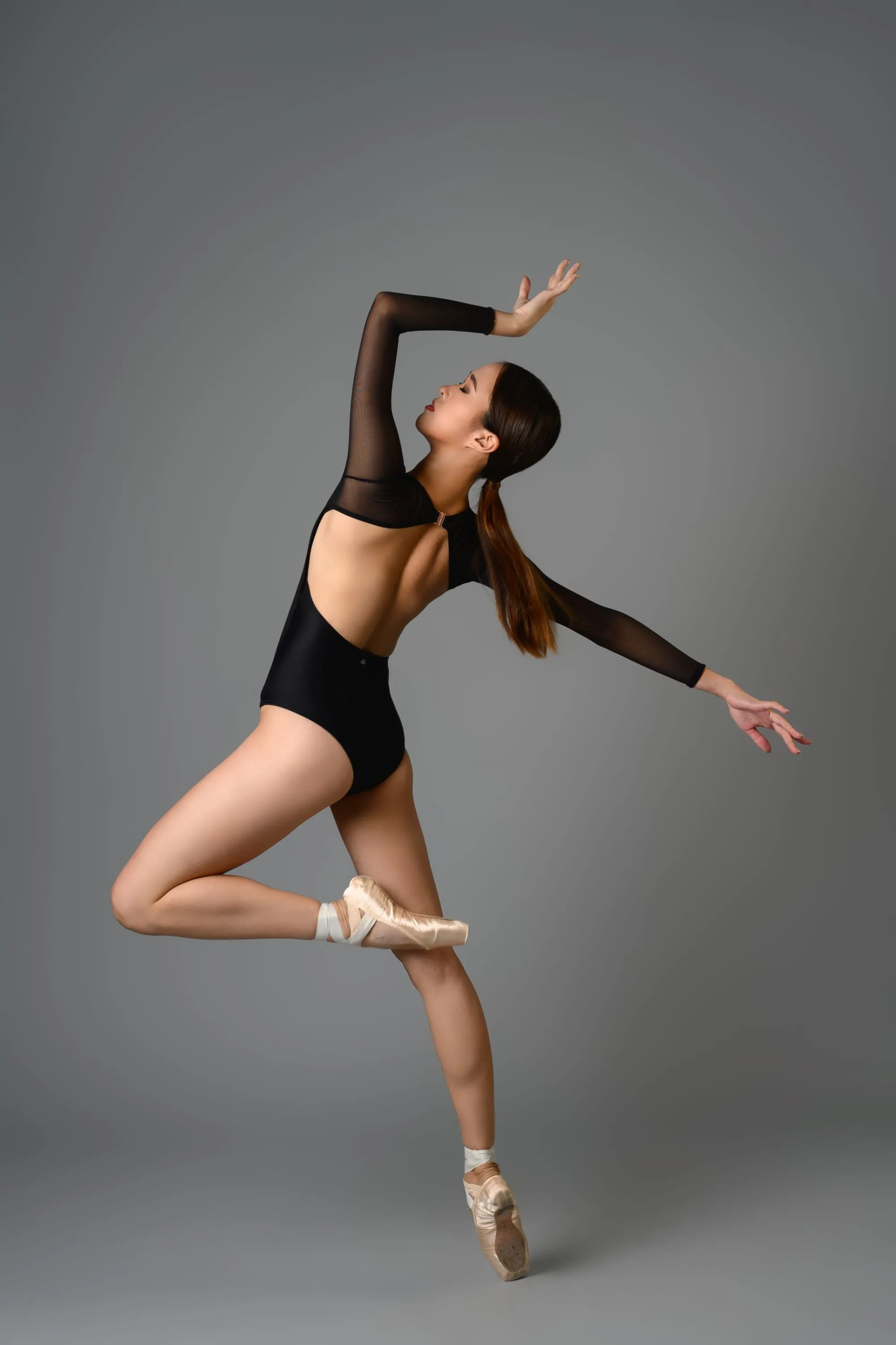 Megan Leotard in Ebony (Velvet Front)