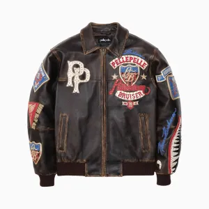 Men's American Bruiser Plush Leather Jacket