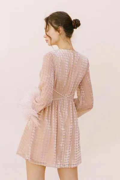 Monochromatic Sheen Mini Dress - Apricot -