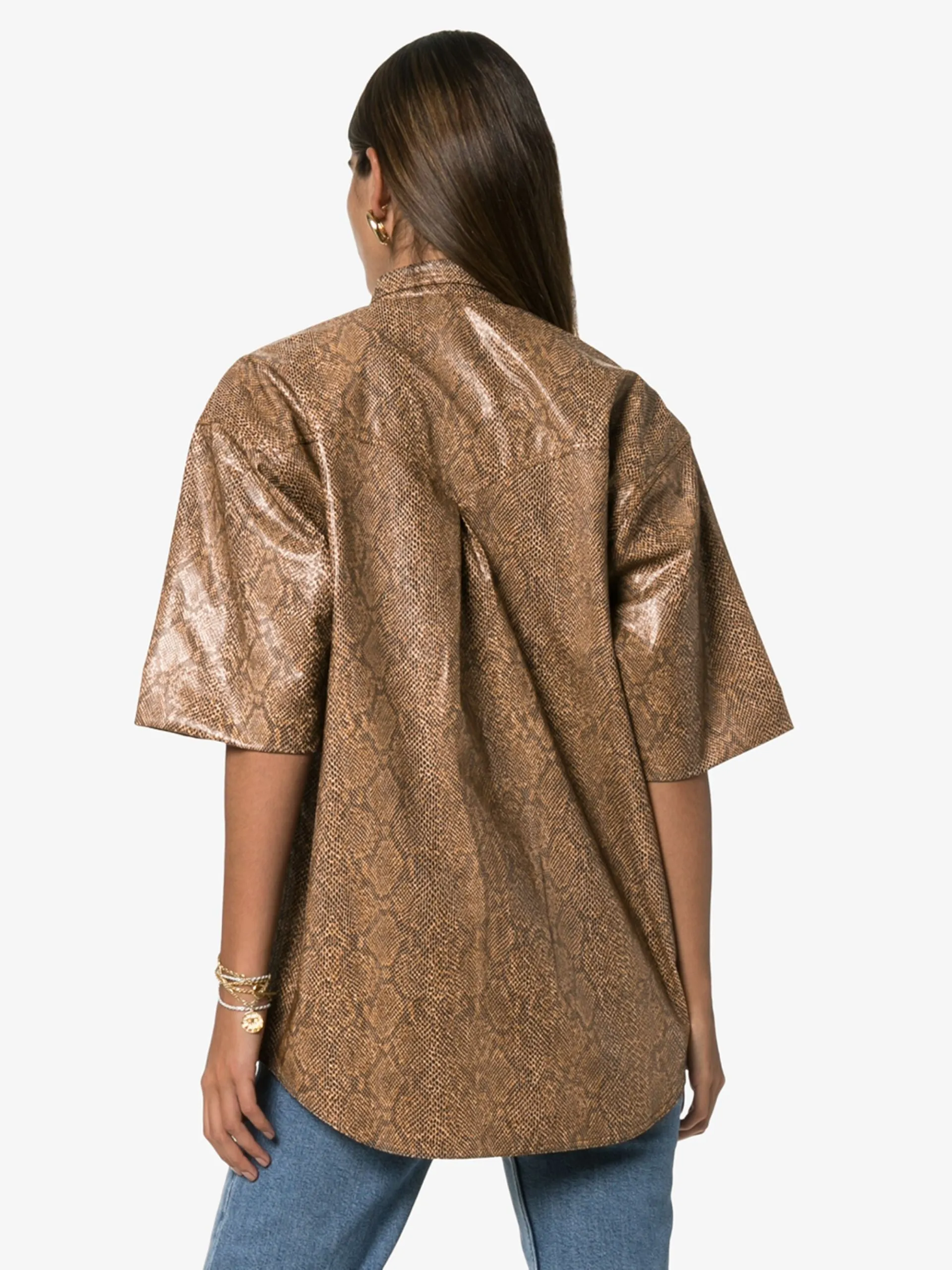 NANUSHKA Women's Seymour Oversized Snake Print Shirt Size XS $450 NWT