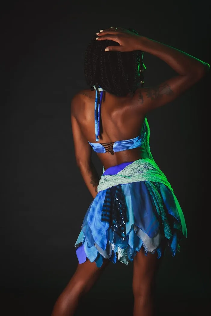 Need a Lift? Halter Crop Top Beguiling Blue