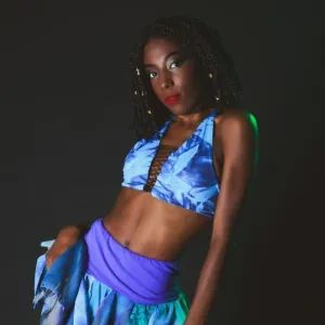 Need a Lift? Halter Crop Top Beguiling Blue