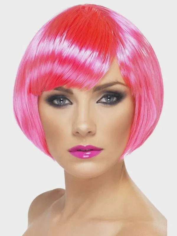 Neon Pink Short Bob Wig