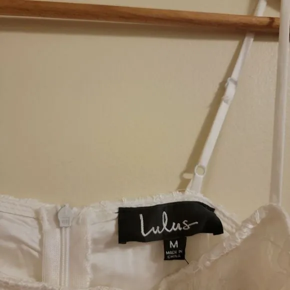 NEW Lulu's Romantic Fate White Lace Bodycon Mini Dress