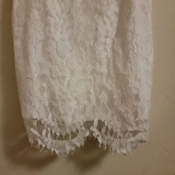 NEW Lulu's Romantic Fate White Lace Bodycon Mini Dress