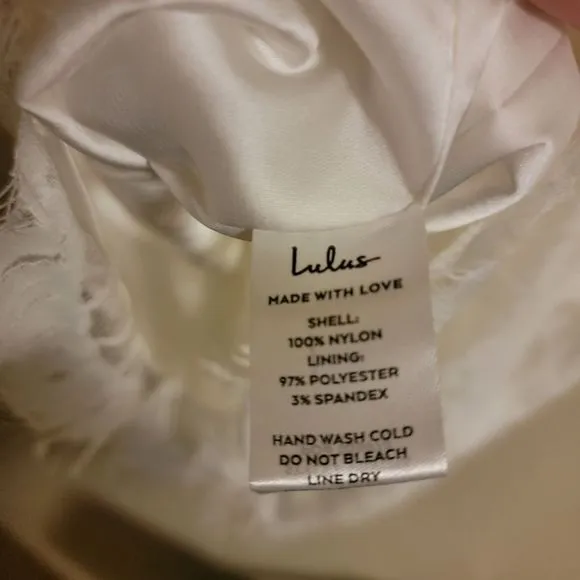 NEW Lulu's Romantic Fate White Lace Bodycon Mini Dress
