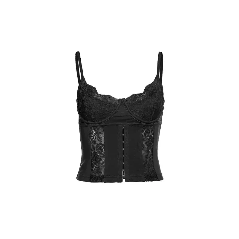 New Trendy Summer Solid Sexy Top Lace Tight Open Women's Camisole Corset Top