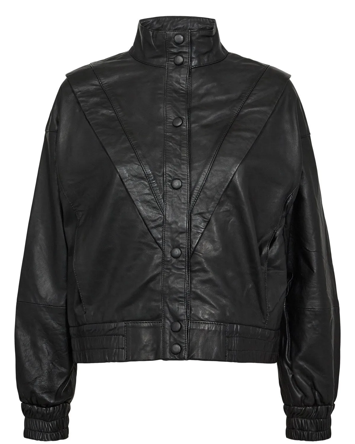 NUFARGO LEATHER JACKET - Caviar