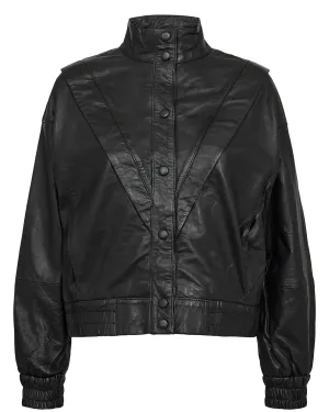 NUFARGO LEATHER JACKET - Caviar