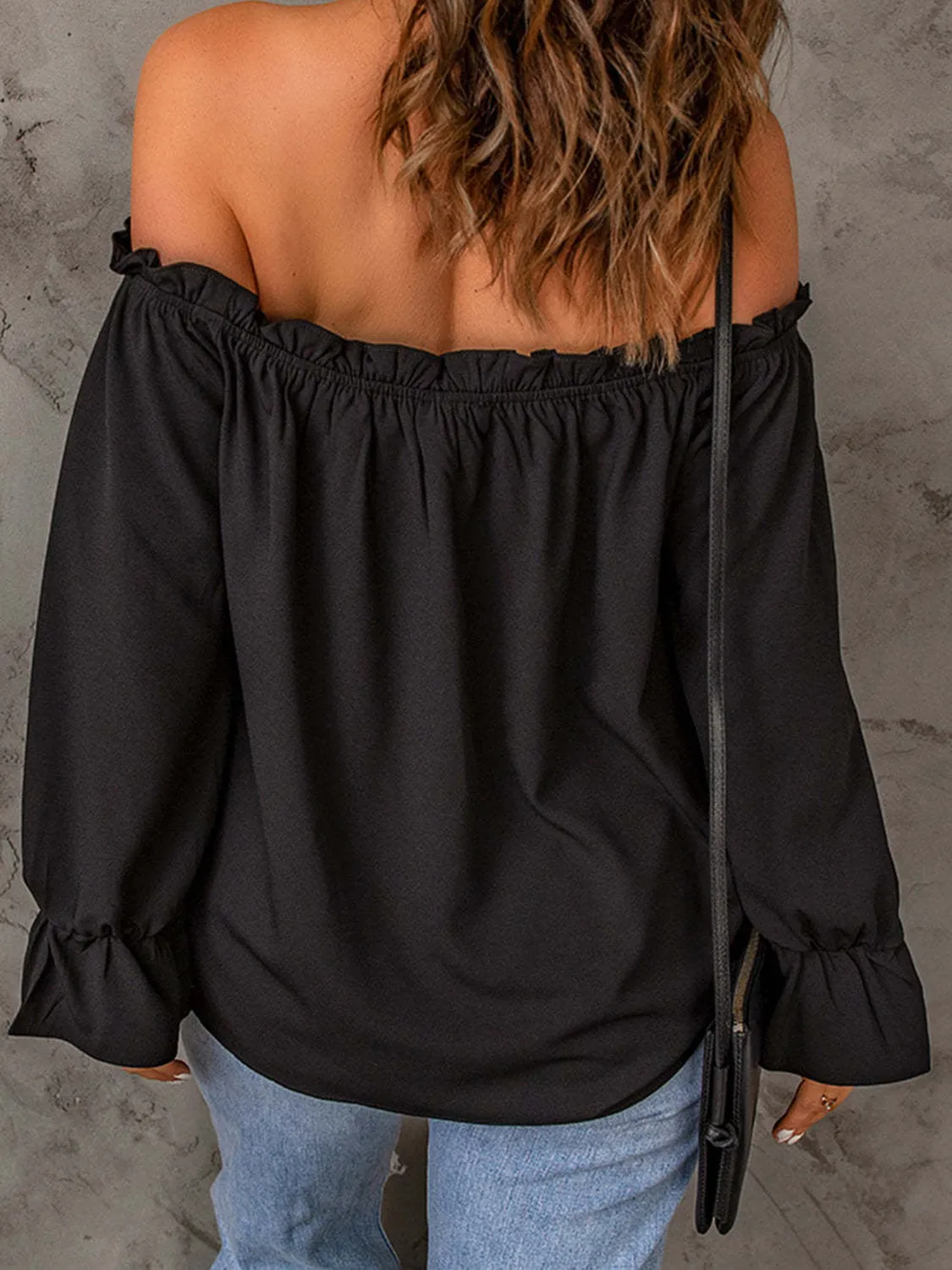 Off-Shoulder Flounce Sleeve Blouse (4 Colors)