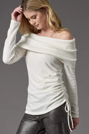 Off Shoulder Ruched Side Sweater, Lola & Sophie