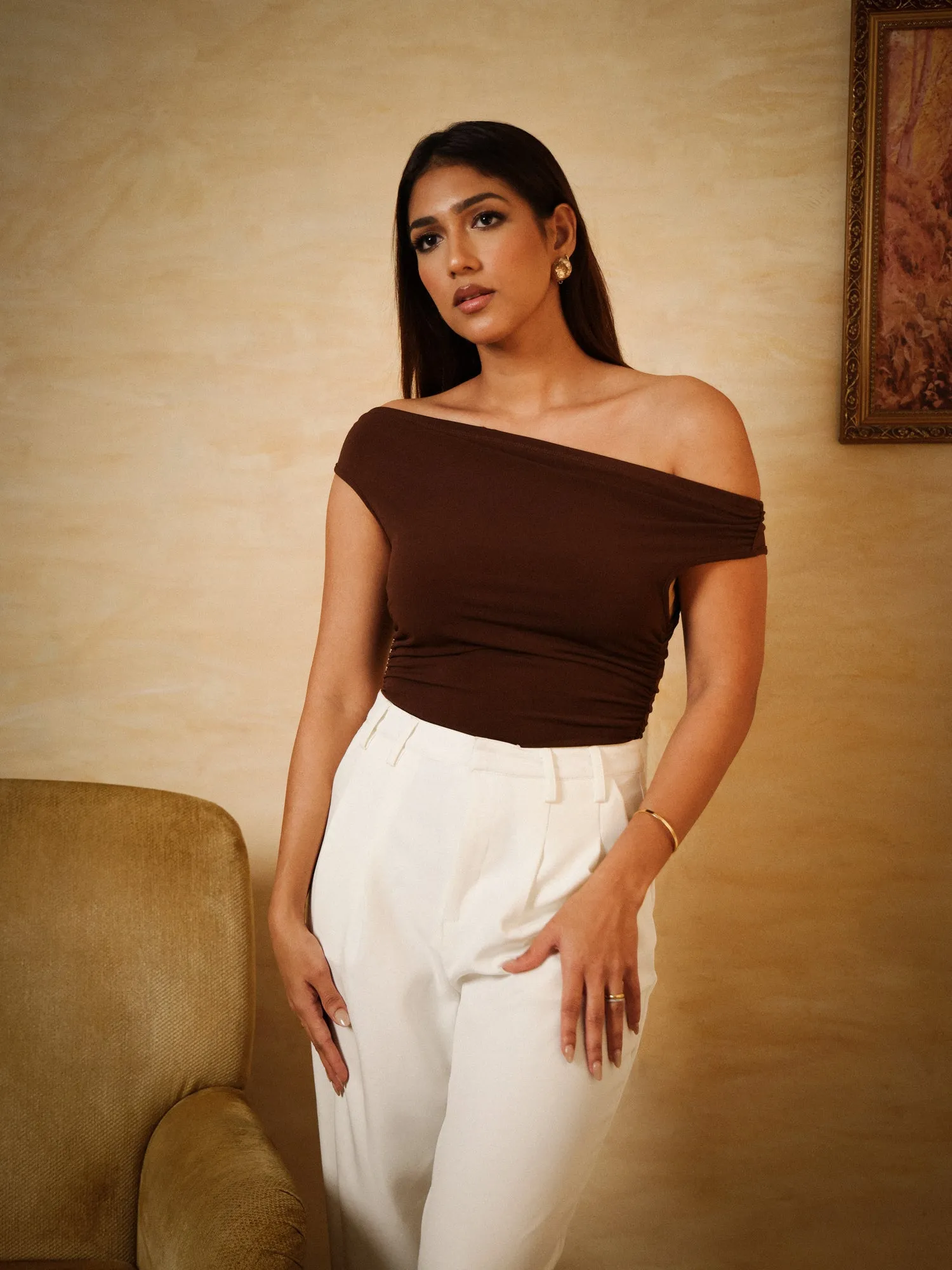 Off Shoulder Ruched Top
