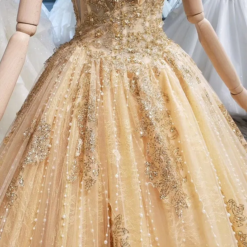 Off shoulder sweetheart lace up floor length bead evening gowns