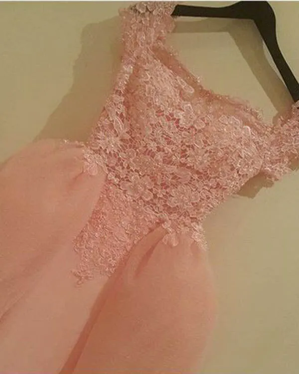 Off The Shoulder Coral Prom Dresses Mermaid Lace Cap Sleeve Sexy Evening Gowns Long