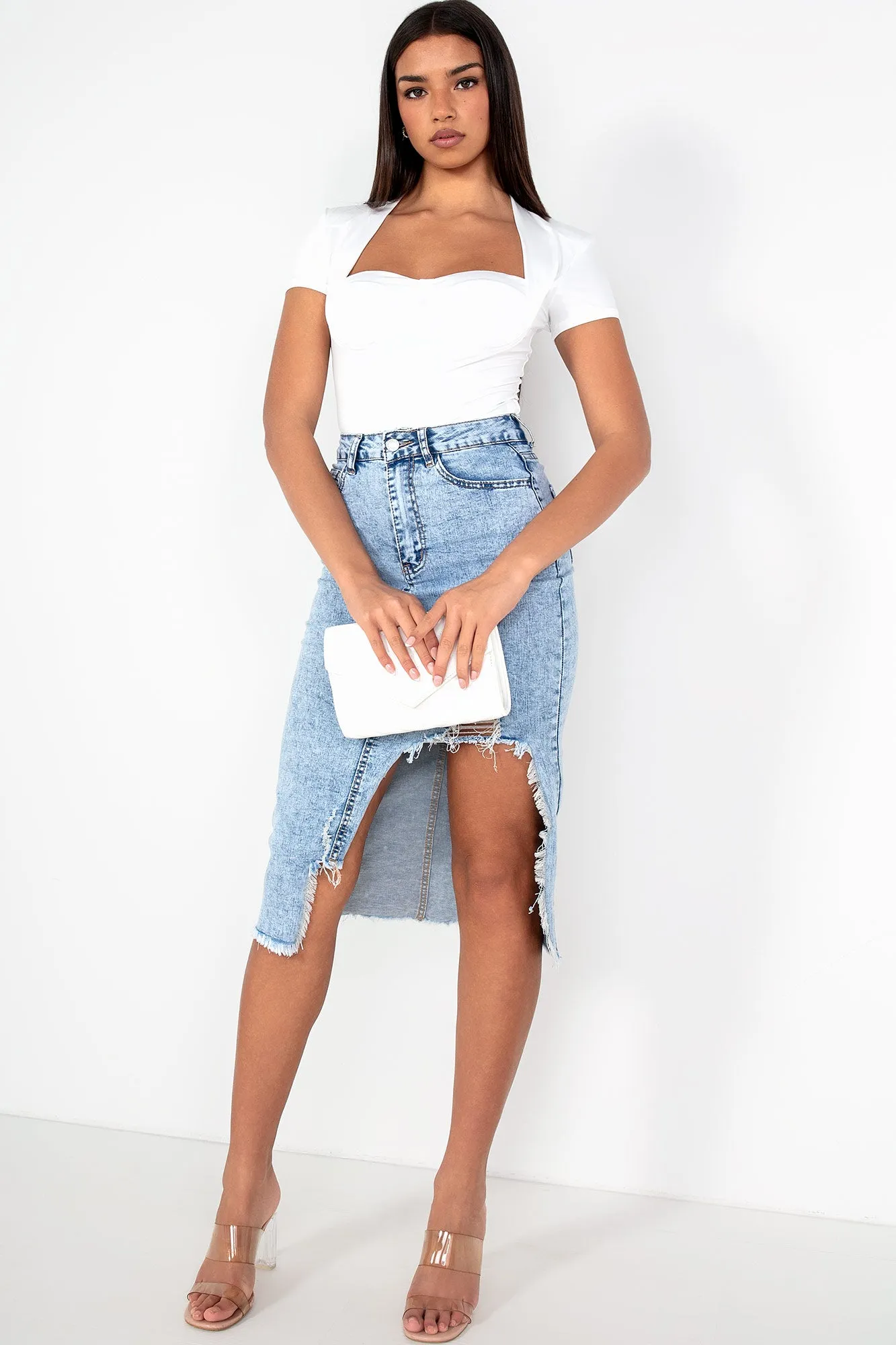 Omyra White Slinky Bodysuit