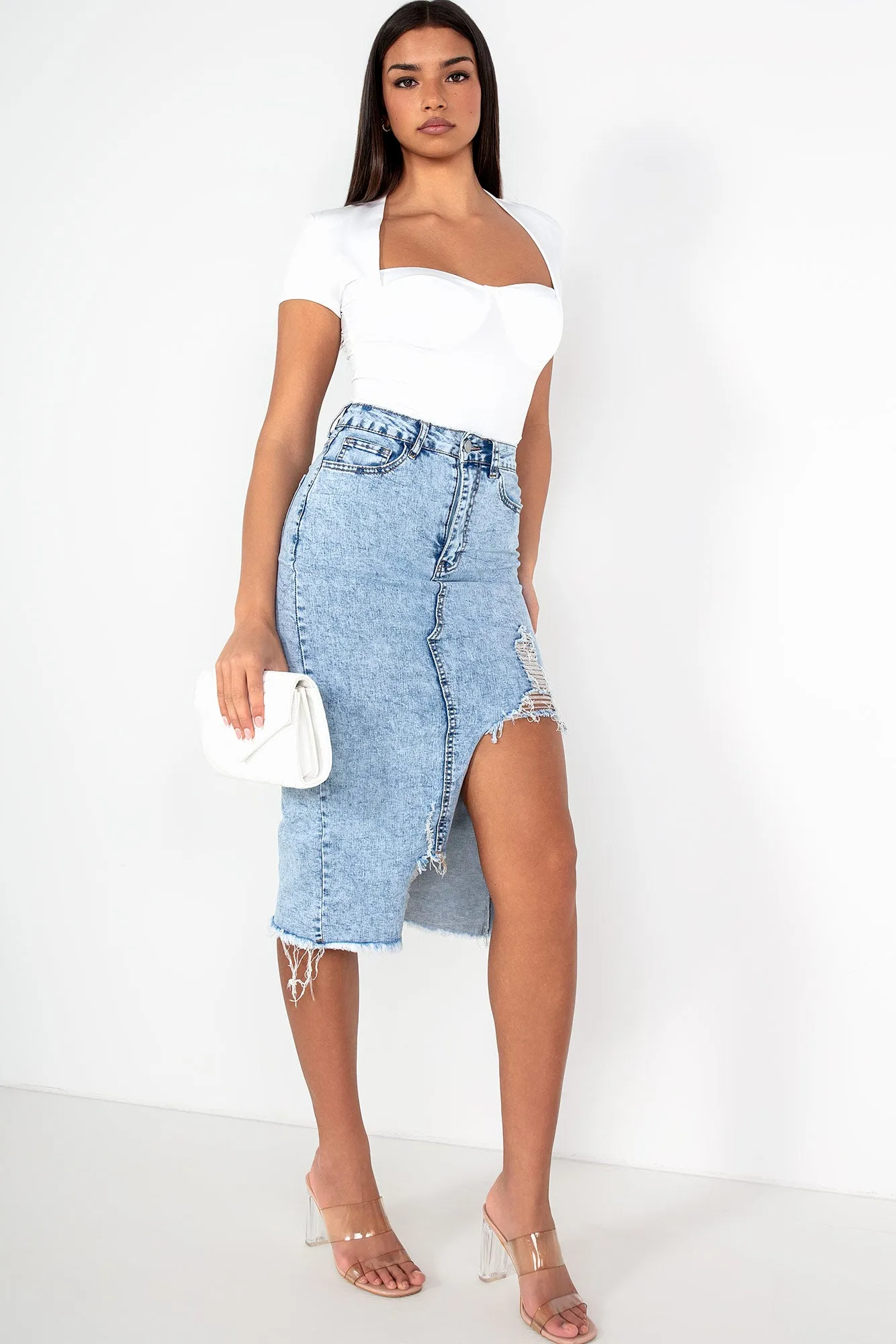 Omyra White Slinky Bodysuit