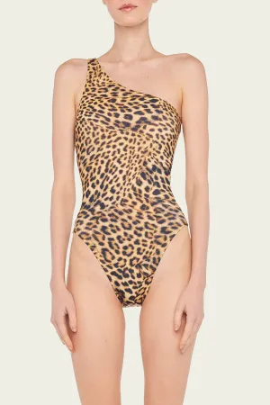One Shoulder Mio in Cheetah Patch