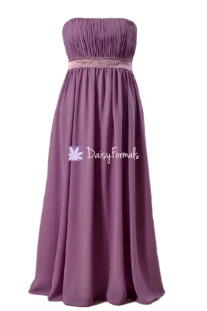 Pale Lilac Maternity Prom Dress Beading Lilac Maternity Bridesmaid Dress (BM472)