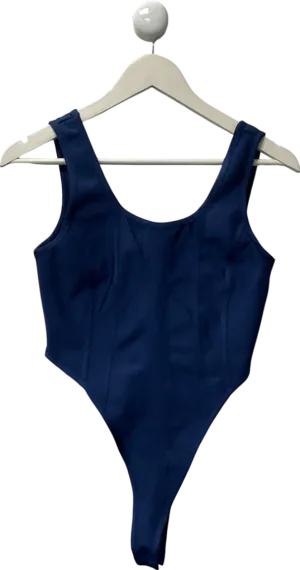 peace   love Blue Corset Style Bodysuit UK 10