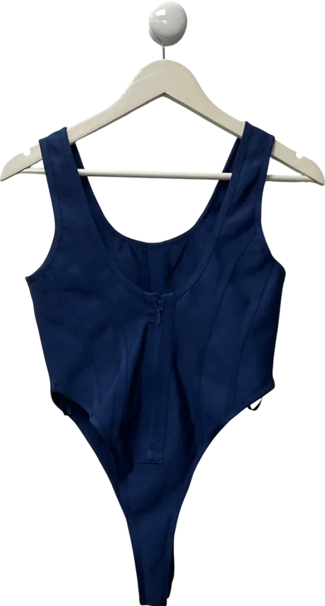 peace   love Blue Corset Style Bodysuit UK 10