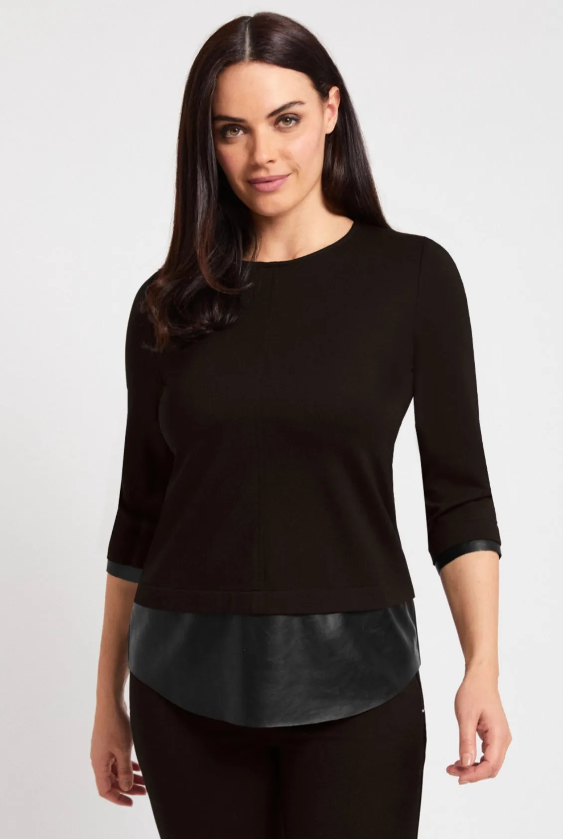 Peace of Cloth Knit Faux Leather Tunic