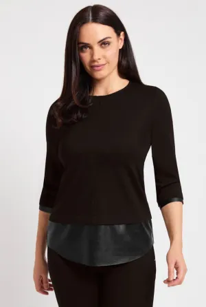 Peace of Cloth Knit Faux Leather Tunic