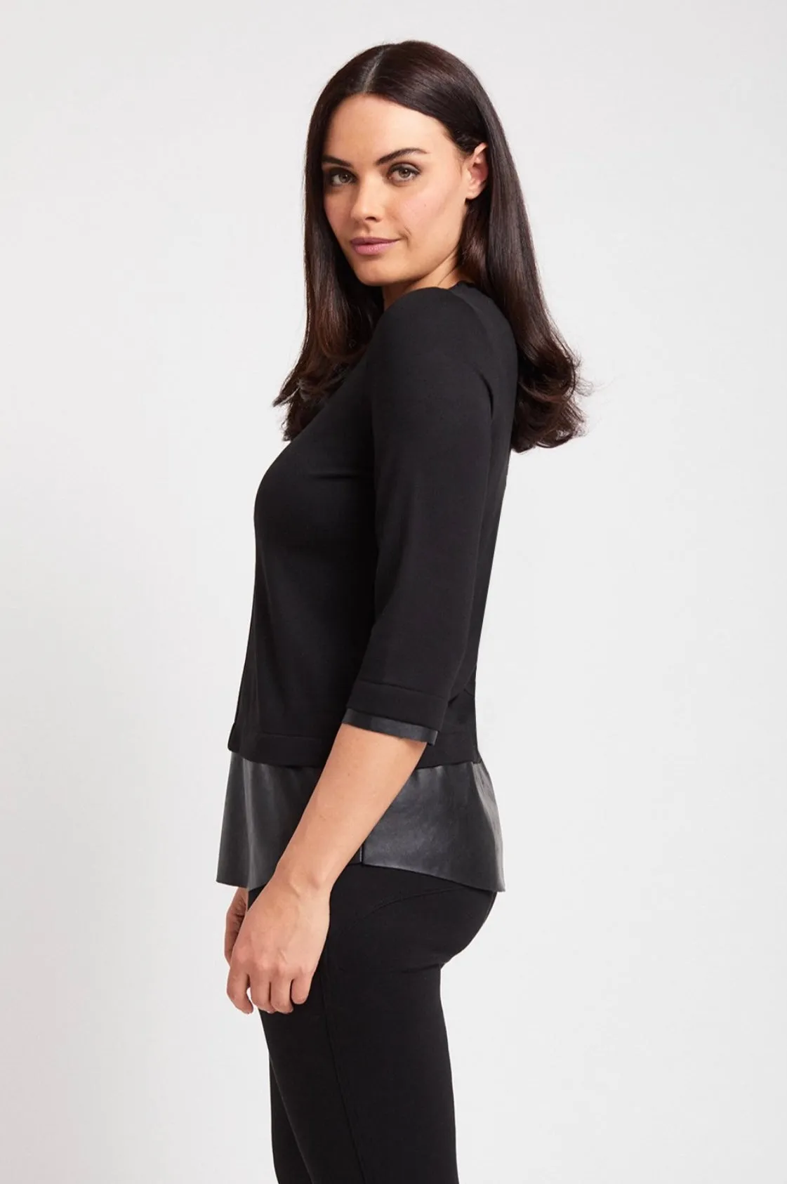 Peace of Cloth Knit Faux Leather Tunic