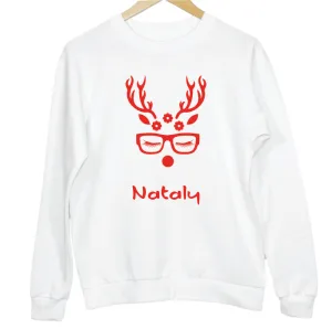 Personalised Reindeer Adult Sweatshirt