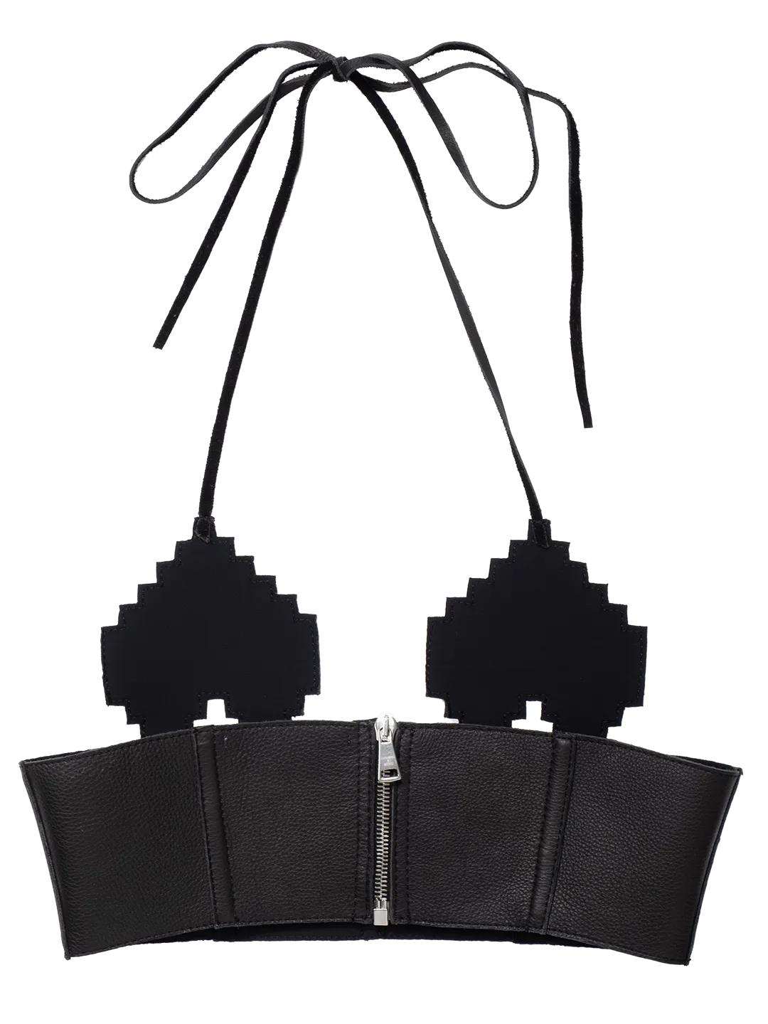 Pixel Heart Leather Top