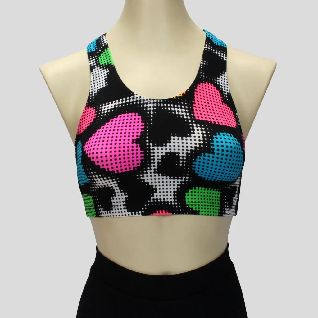 Pixel Hearts Crop Top
