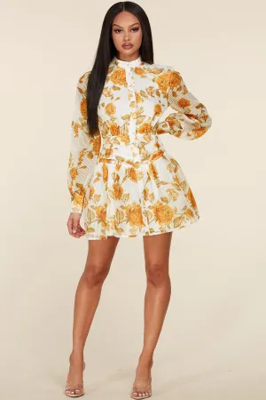 PLEATED CORSET STYLE DROP WAIST MINI DRESS