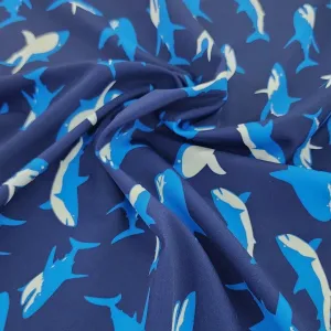Printed Nylon Lycra Dolphins Fabric 150cm