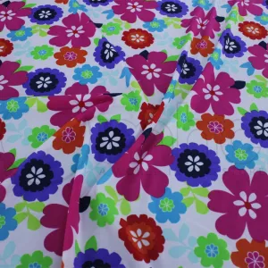 Printed Nylon Lycra Flower Fabric 150cm