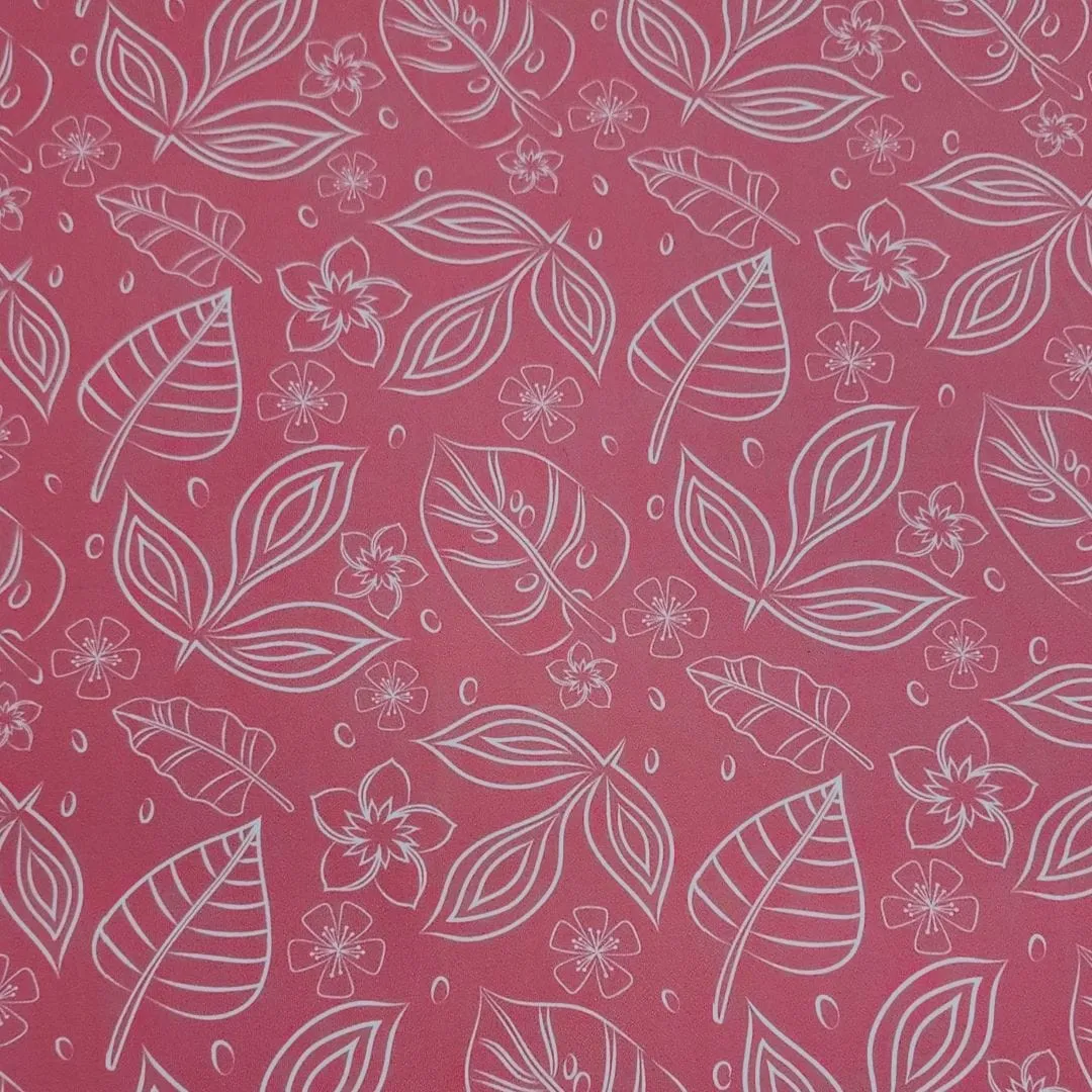 Printed Nylon Lycra Leaves Guava Fabric 150cm