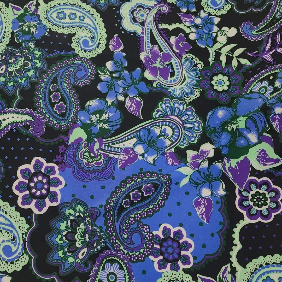 Printed Nylon Lycra Paisley Fabric 150cm