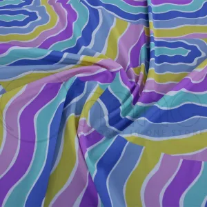 Printed Nylon Lycra Waves Fabric 150cm