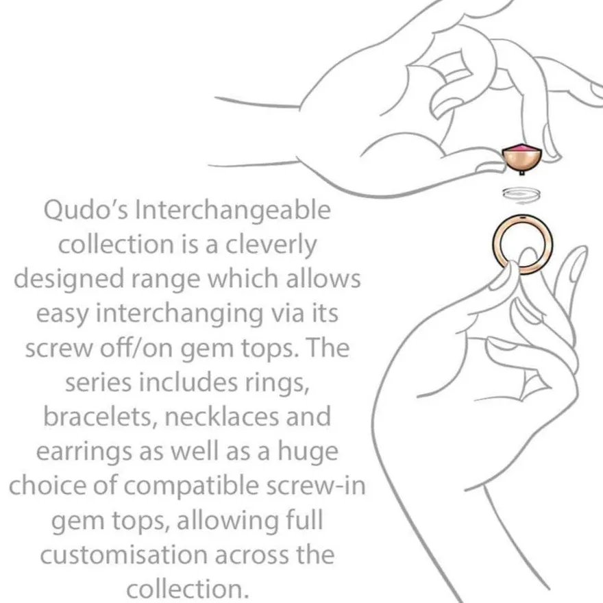 Qudo Cetta Mini 8mm Silver Topper - Jet Hematite