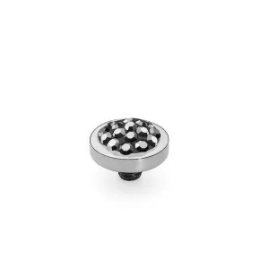 Qudo Cetta Mini 8mm Silver Topper - Jet Hematite