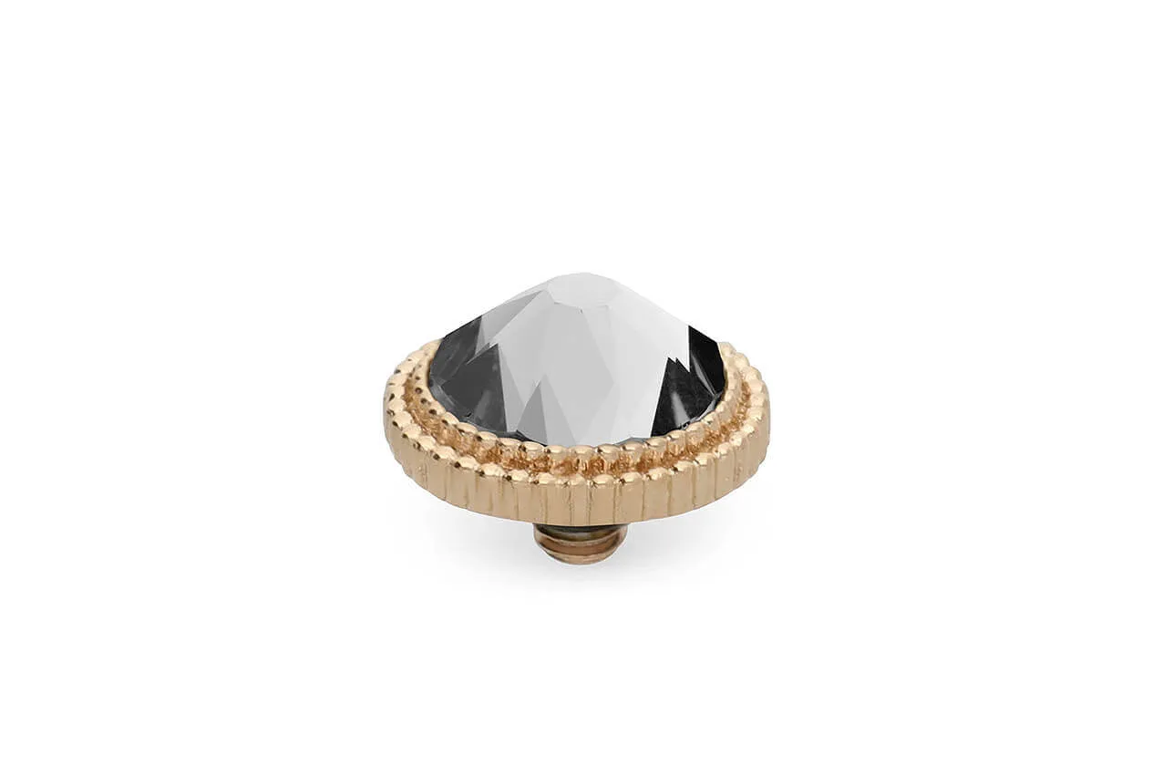 Qudo Fabero 10mm Gold Topper - Clear Crystal