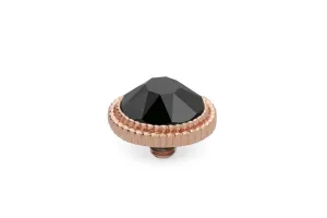 Qudo Fabero 10mm Rose Gold Topper - Jet Hematite