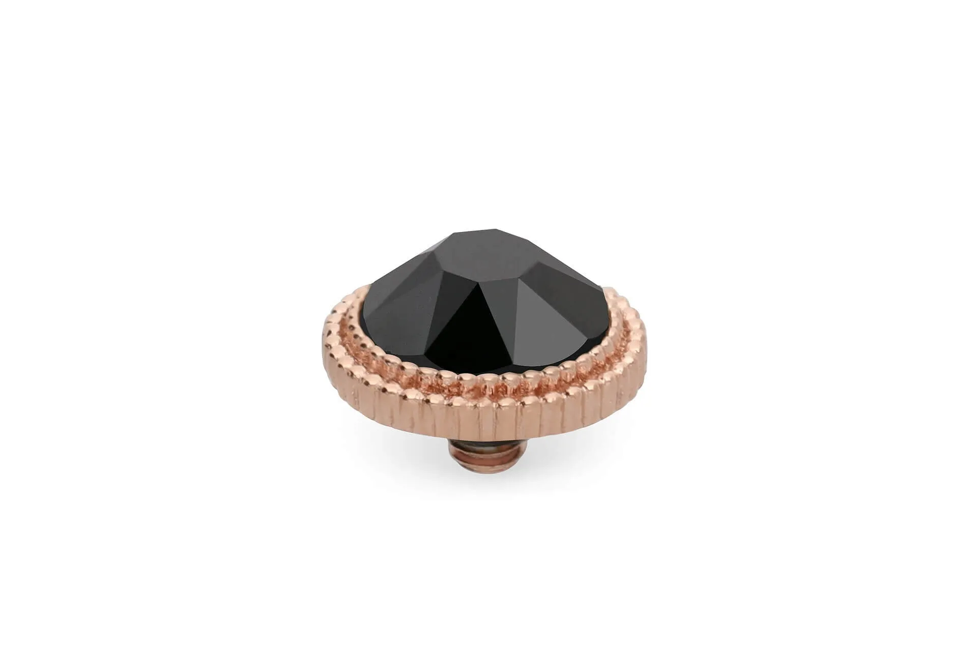 Qudo Fabero 10mm Rose Gold Topper - Jet Hematite