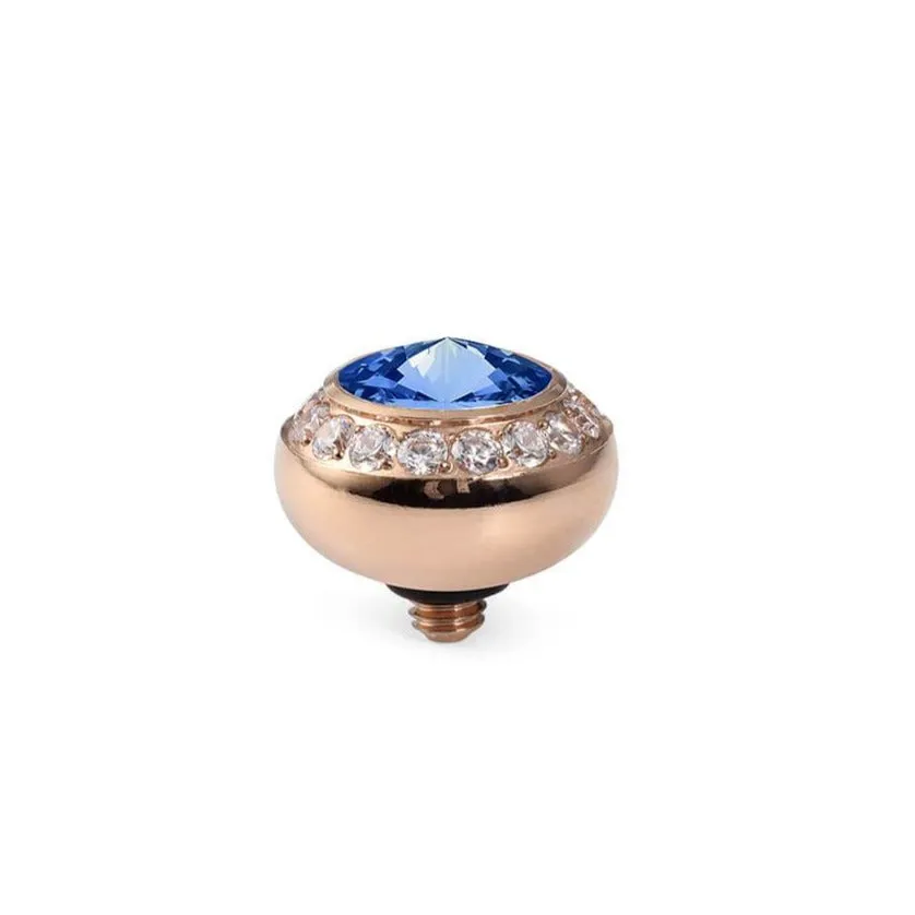 Qudo Tondo Deluxe 10mm Rose Gold Topper - Sapphire