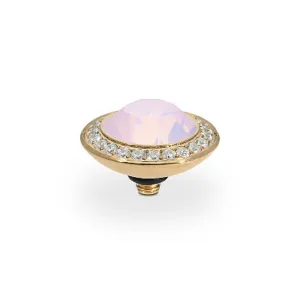 Qudo Tondo Deluxe 13mm Gold Topper - Rose Opal