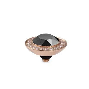 Qudo Tondo Deluxe 13mm Rose Gold Topper - Jet Hematite