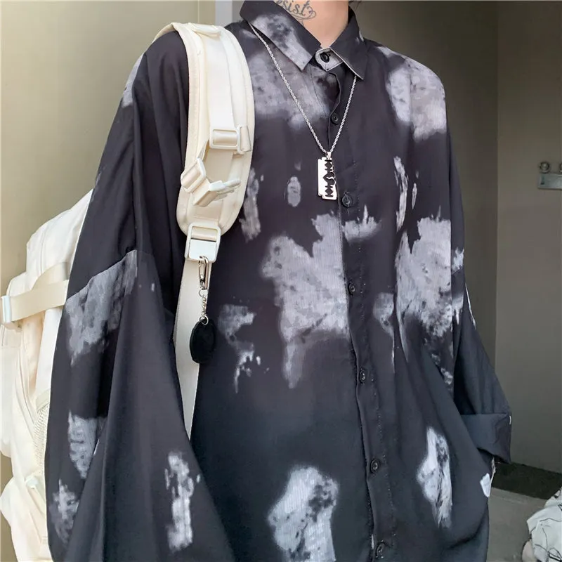 "DARK CLOUD PRINT LONG-SLEEVED" SHIRT N042606