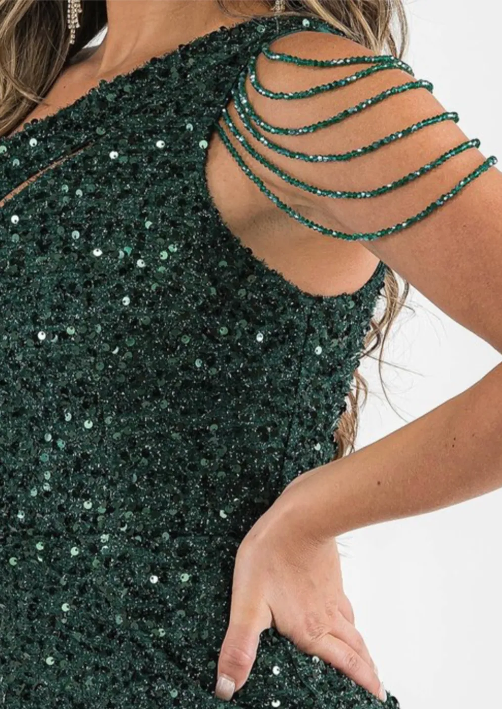 "EMERALD" SEQUIN EVENING DRESS